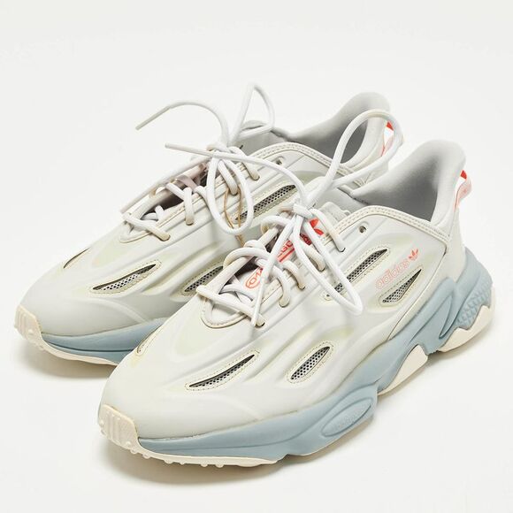 Adidas Size 41.5 Grey Synthetic Leather Ozweego Celox Dash Lace Up Sneakers - Picture 2 of 7